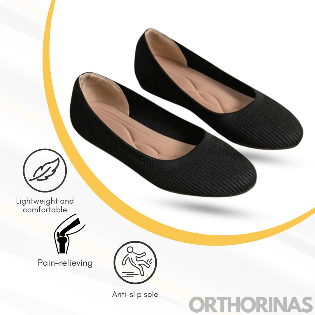 Oriana | Women's Black Ballet Flats Ergonomic Supportive Design 0