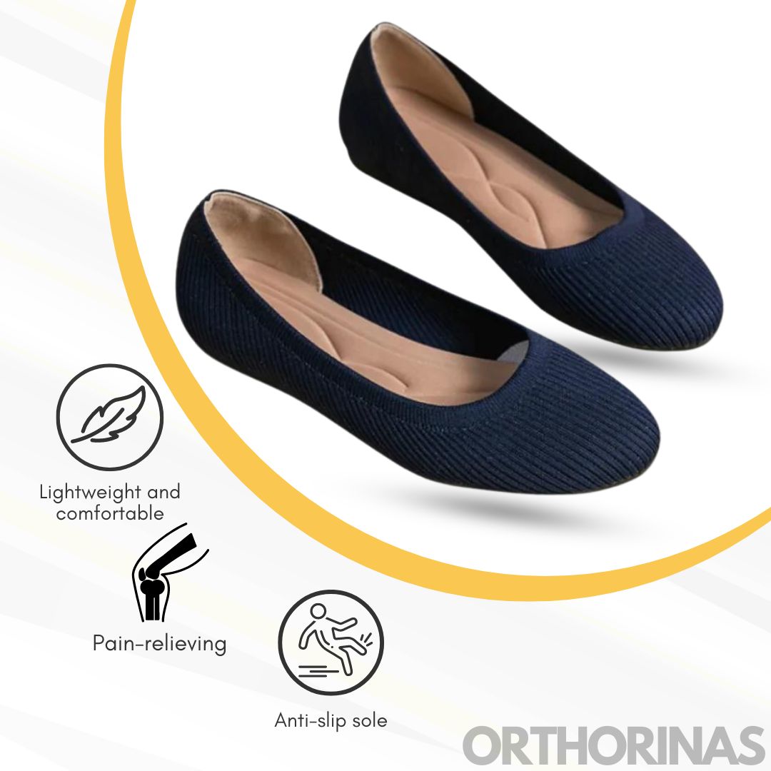 Oriana | Women's Black Ballet Flats Ergonomic Supportive Design 9