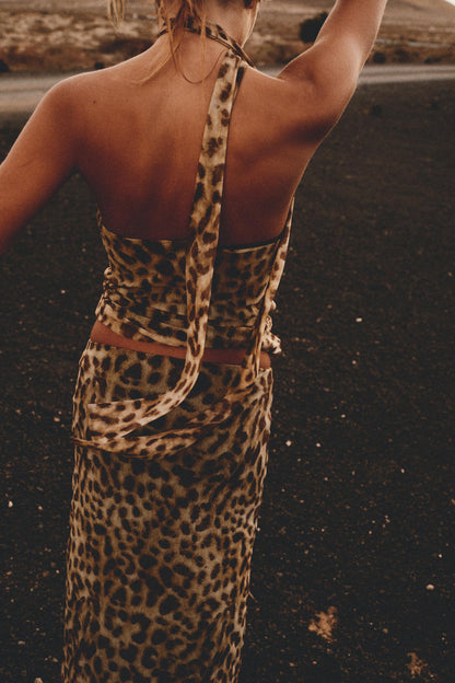 LEOPARD PRINT BANDEAU TOP