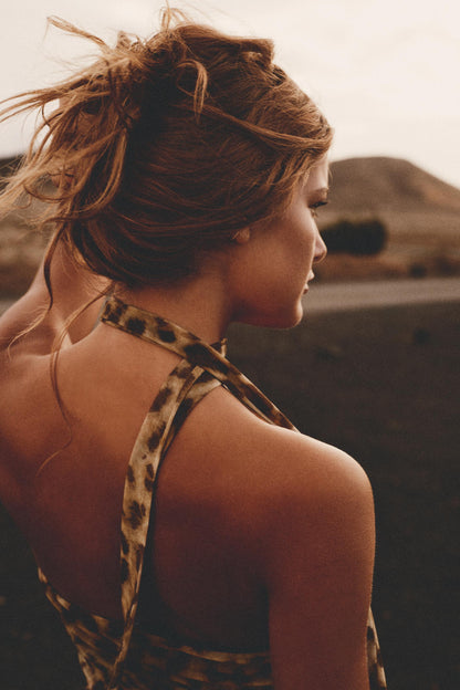 LEOPARD PRINT BANDEAU TOP