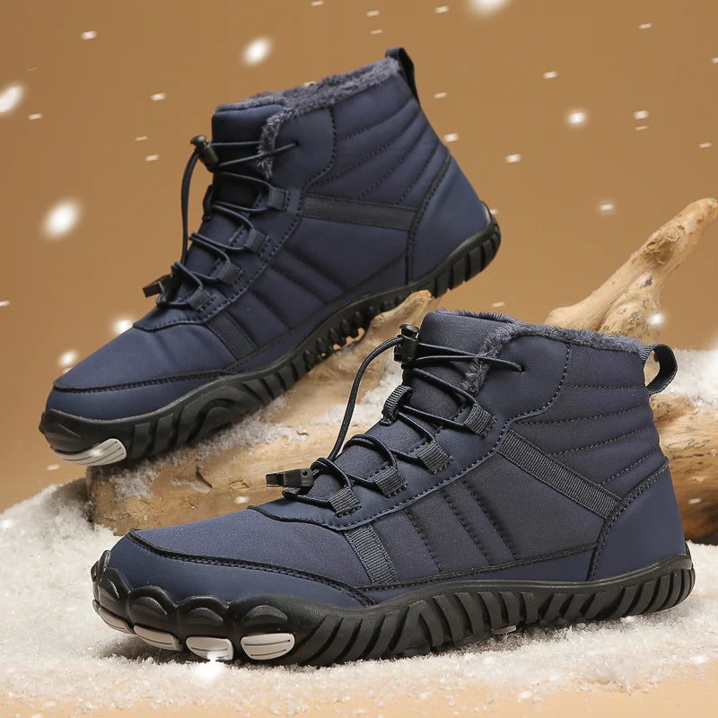 X-Forest | Unisex High-Top Barefoot Hiking Boots Waterproof with Wide Toe Box and Soft Fleece Lining 8